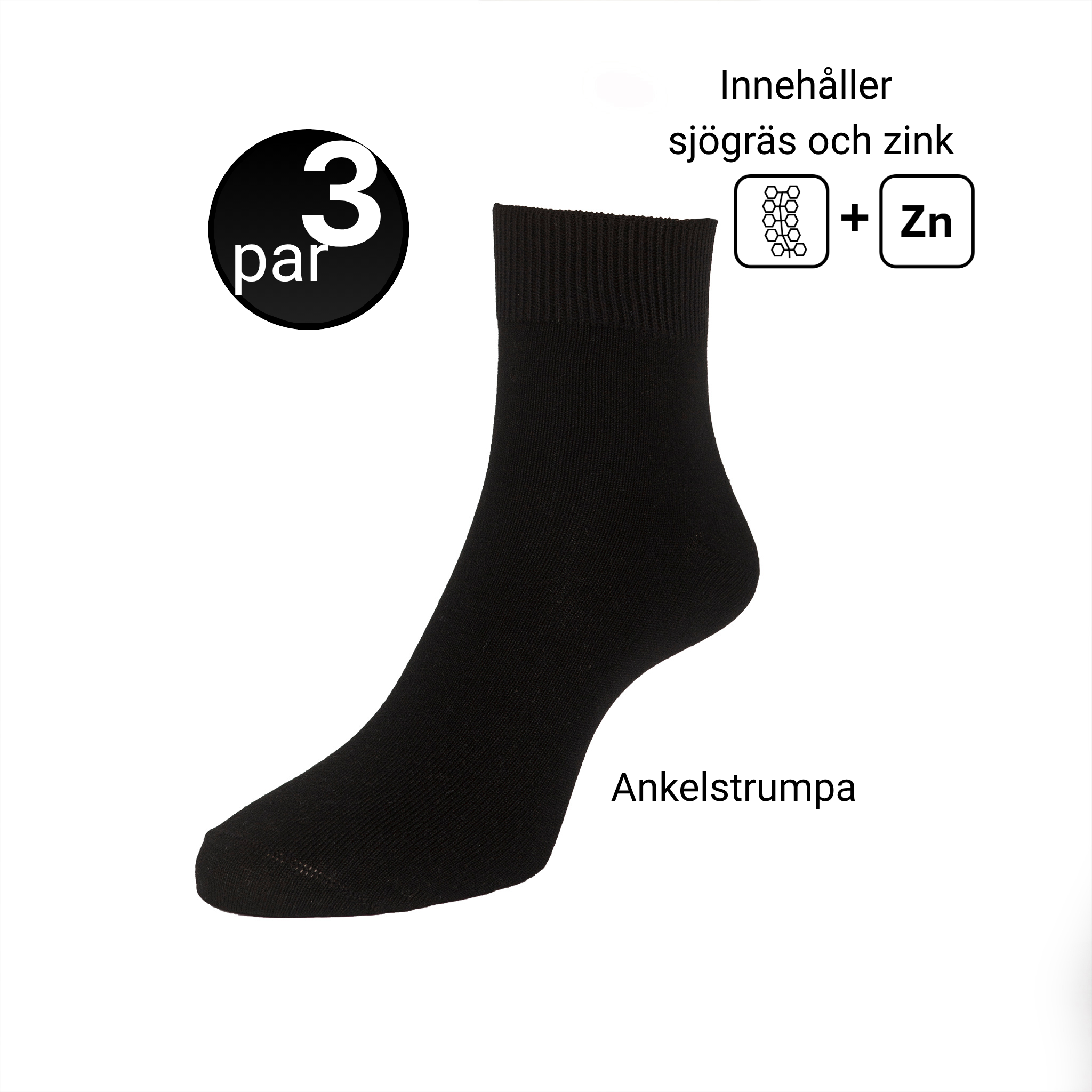 Ankelstrumpor- 3-pack