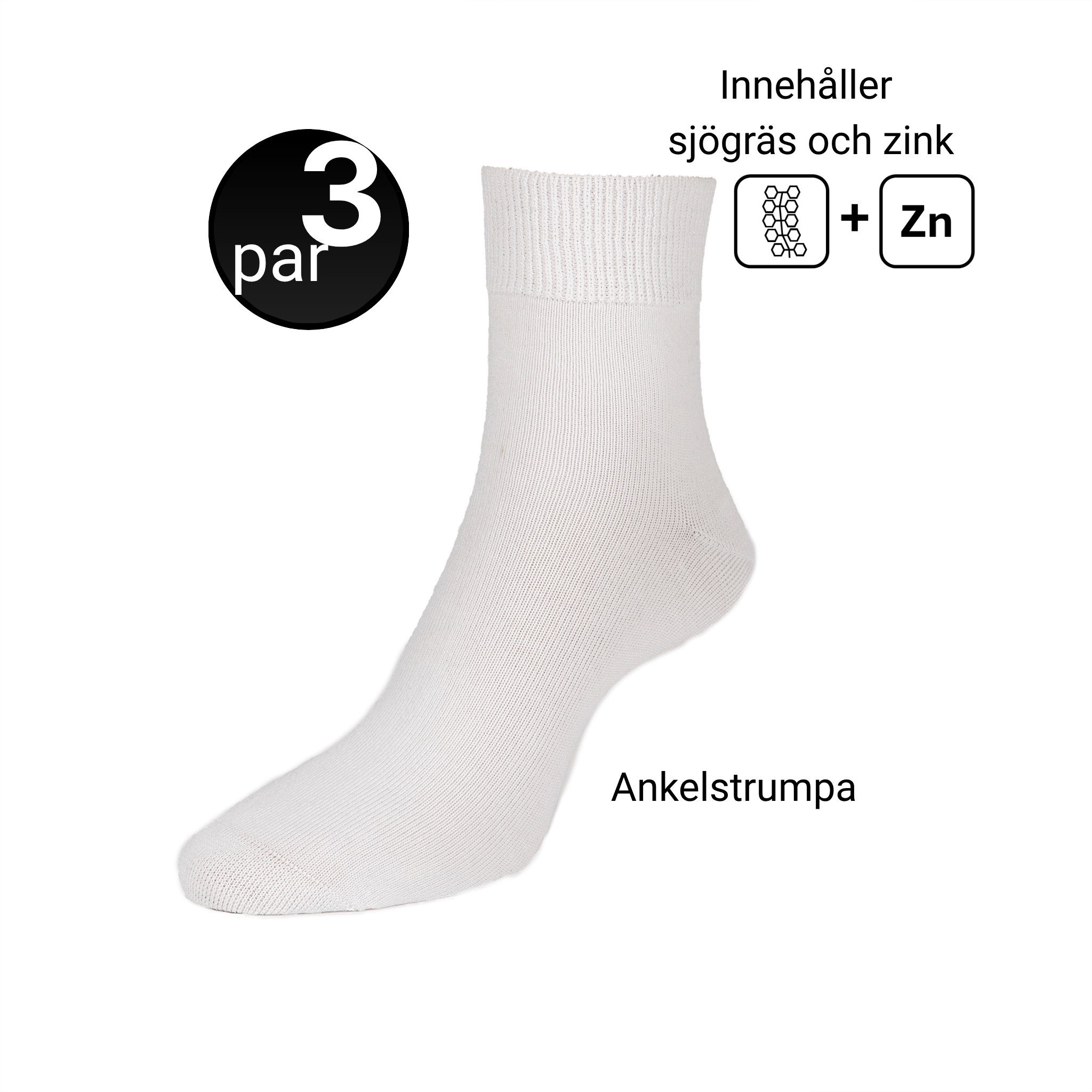 Ankelstrumpor- 3-pack
