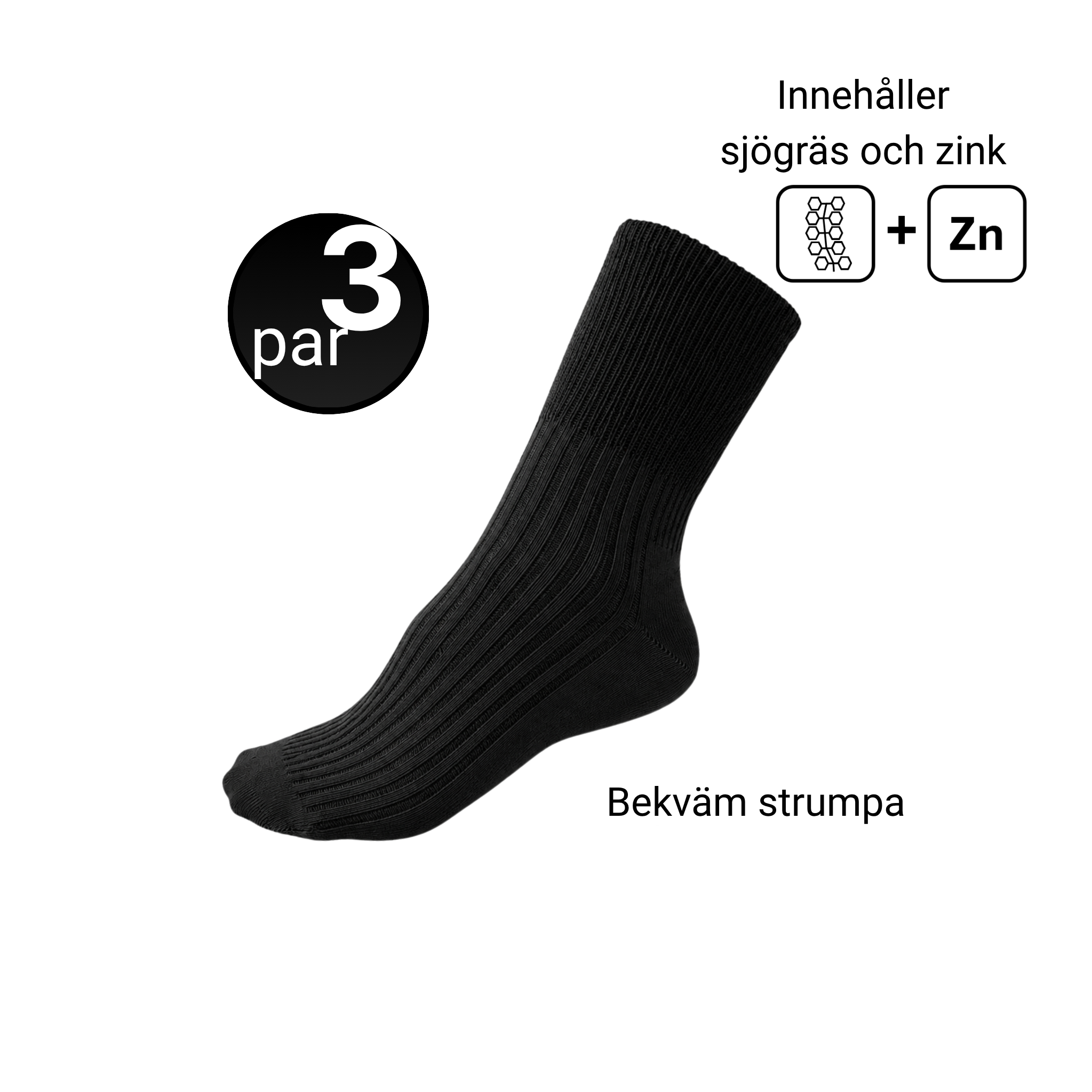 Bekväma Strumpor - 3 pack