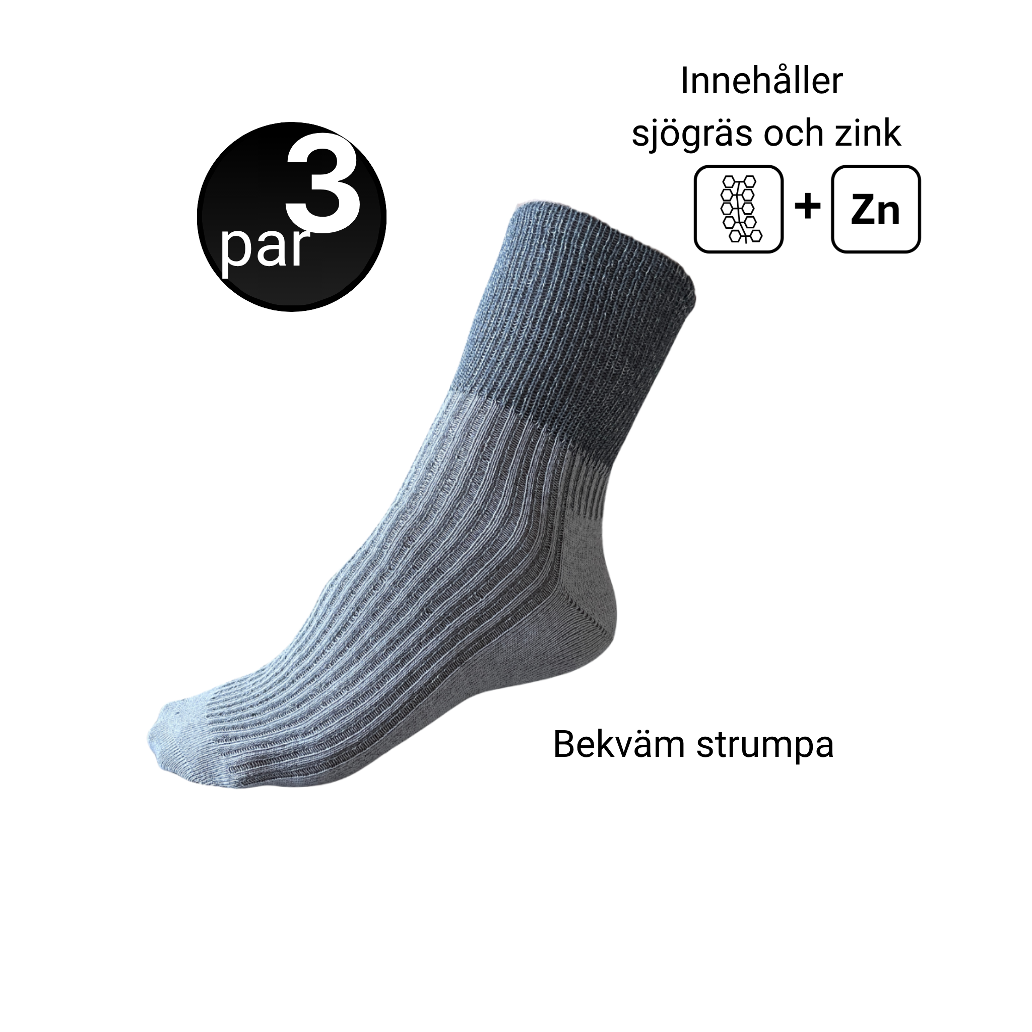 Bekväma Strumpor - 3 pack