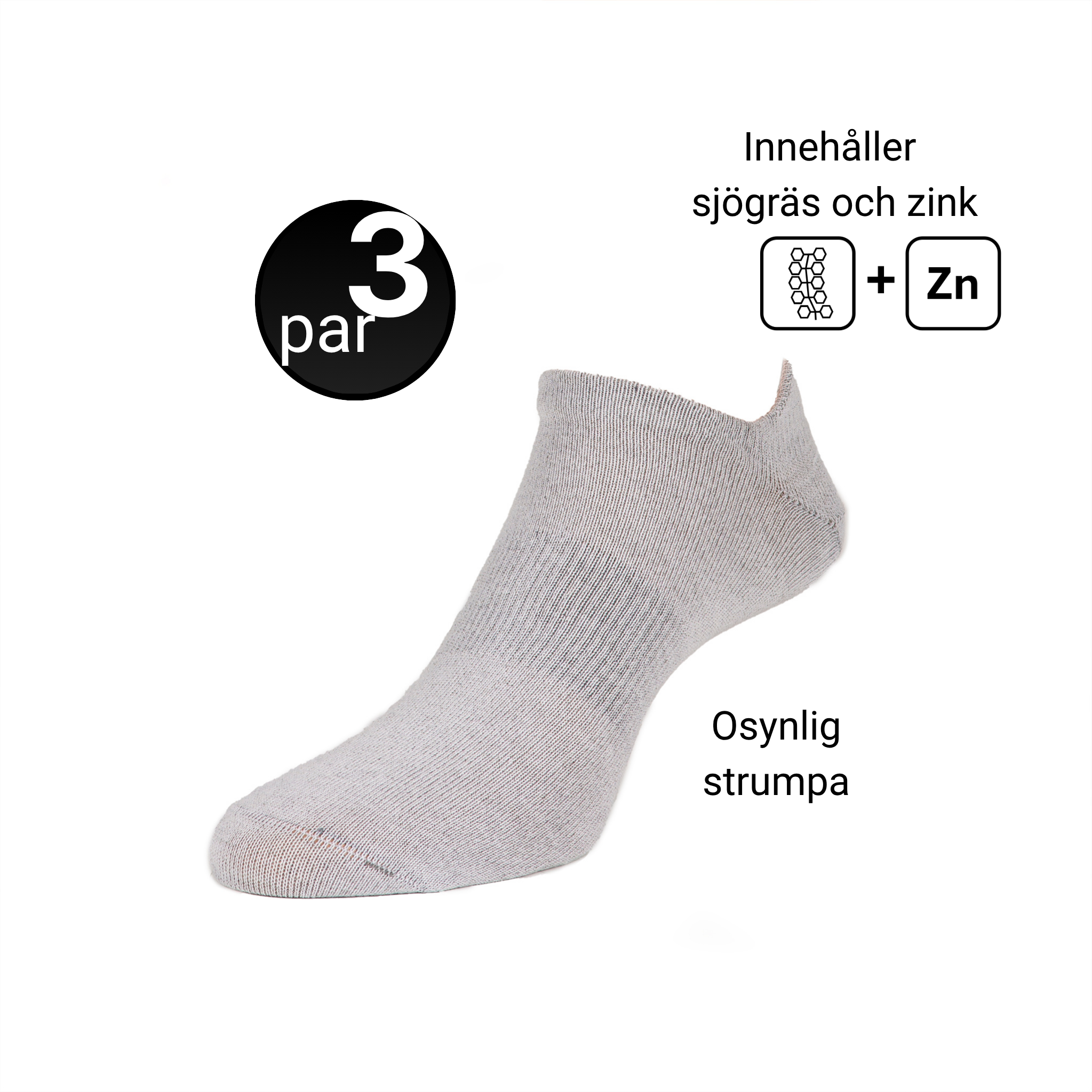 Osynliga strumpor – 3-pack
