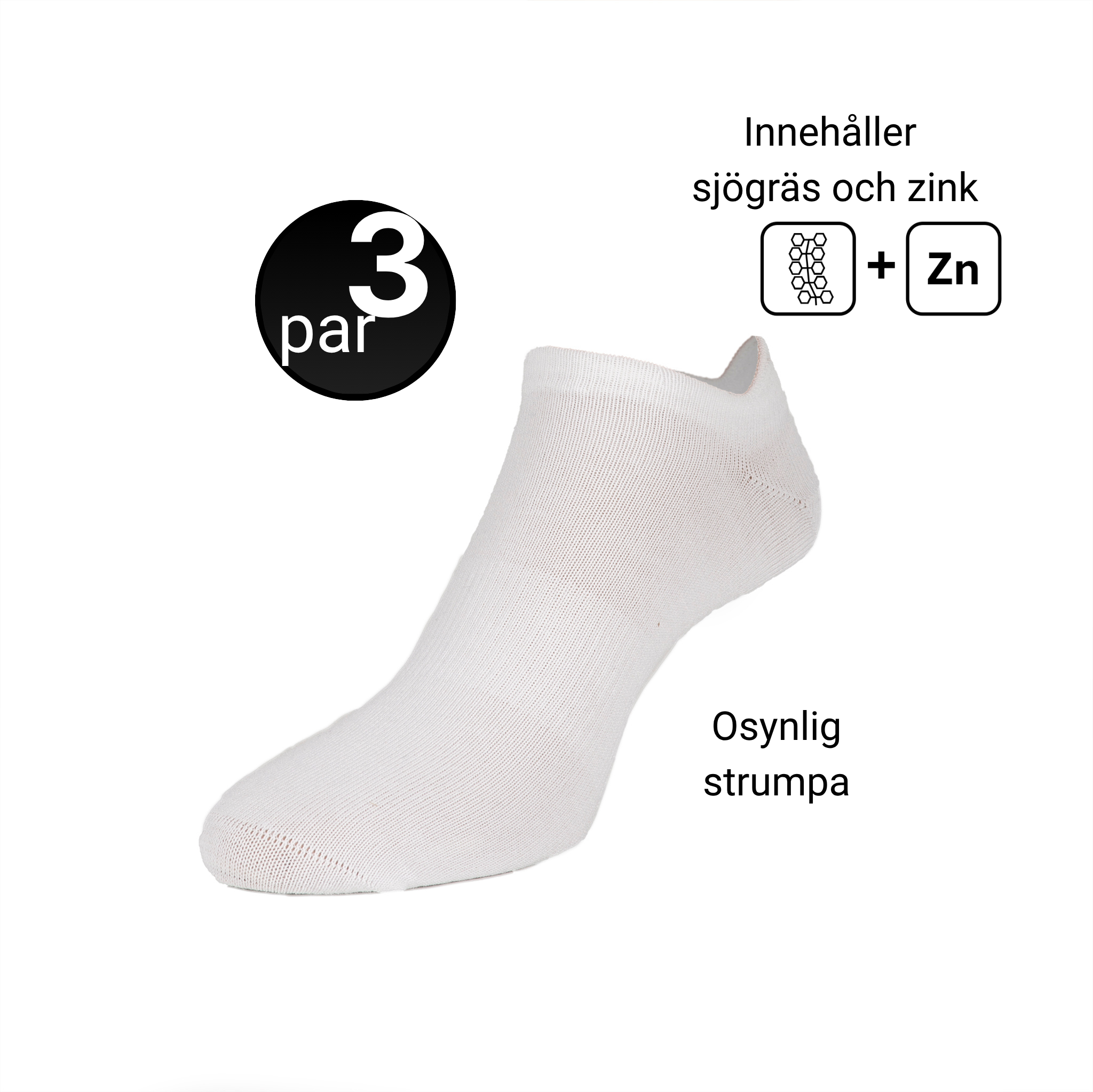 Osynliga strumpor – 3-pack
