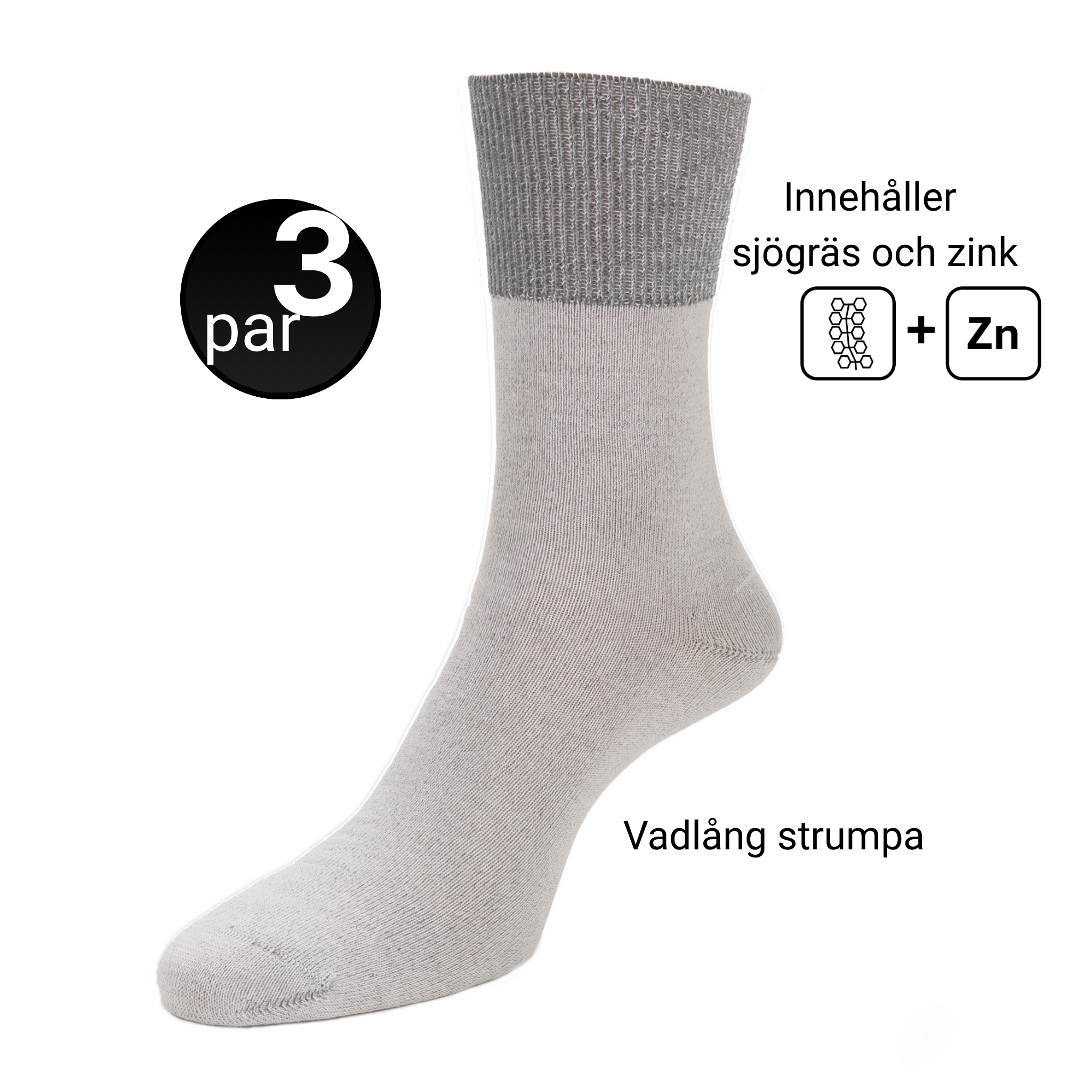 Vadlångastrumpor - 3-pack